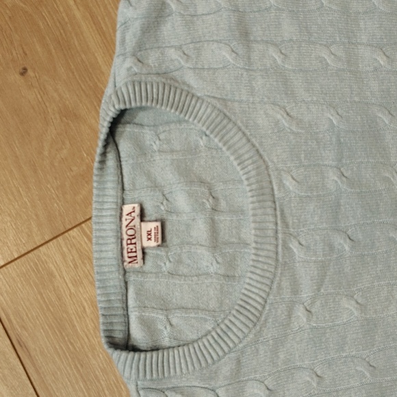 Light Blue Cable Knit Sweater, Merona woman sweater  , Ladies Size XXL - Picture 3 of 6